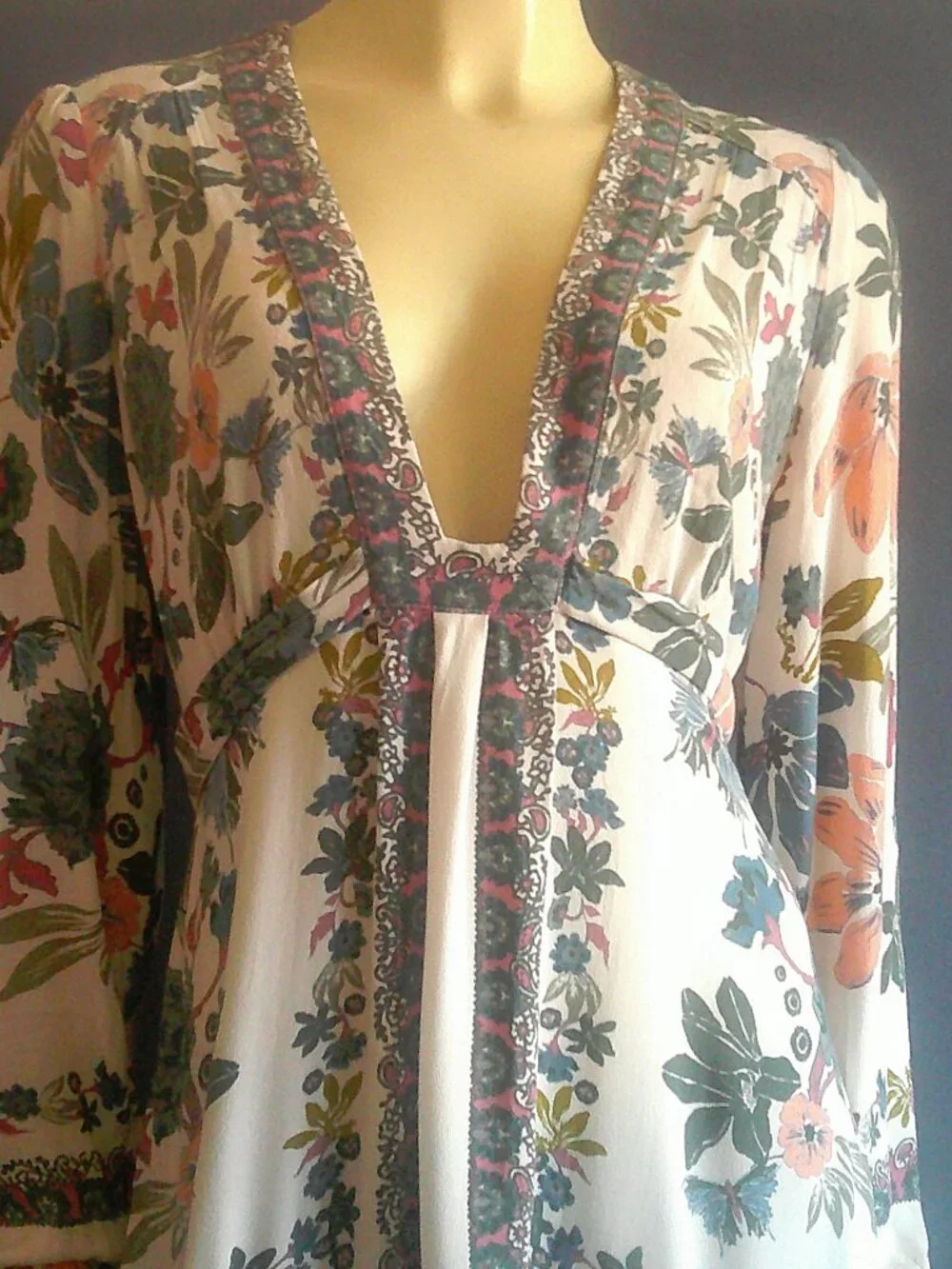 Free People Violet Hill Floral Tie Back Ruffled Tunic Top 8